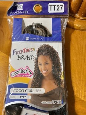 FreeTress Gogo Curl 26" Crochet Braid - TT27 Lot of 3 Packs + Extras